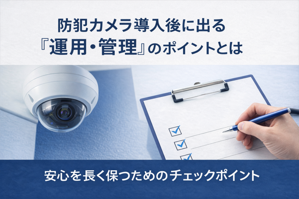 「防犯カメラ導入後に差が出る『運用・管理』のポイント」